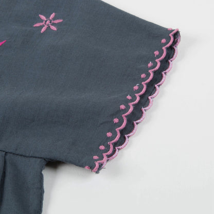 Girls Carbon Printed Cotton Dress