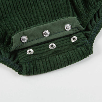 Baby Green Cotton Woven Romper