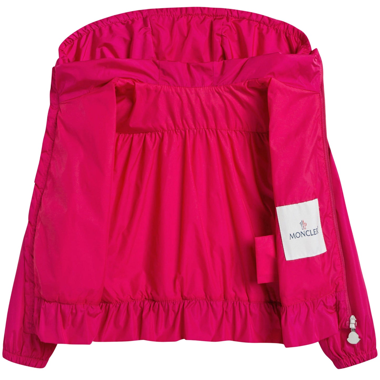 Girls Dark Pink Windbreaker Jacket With Flounces
