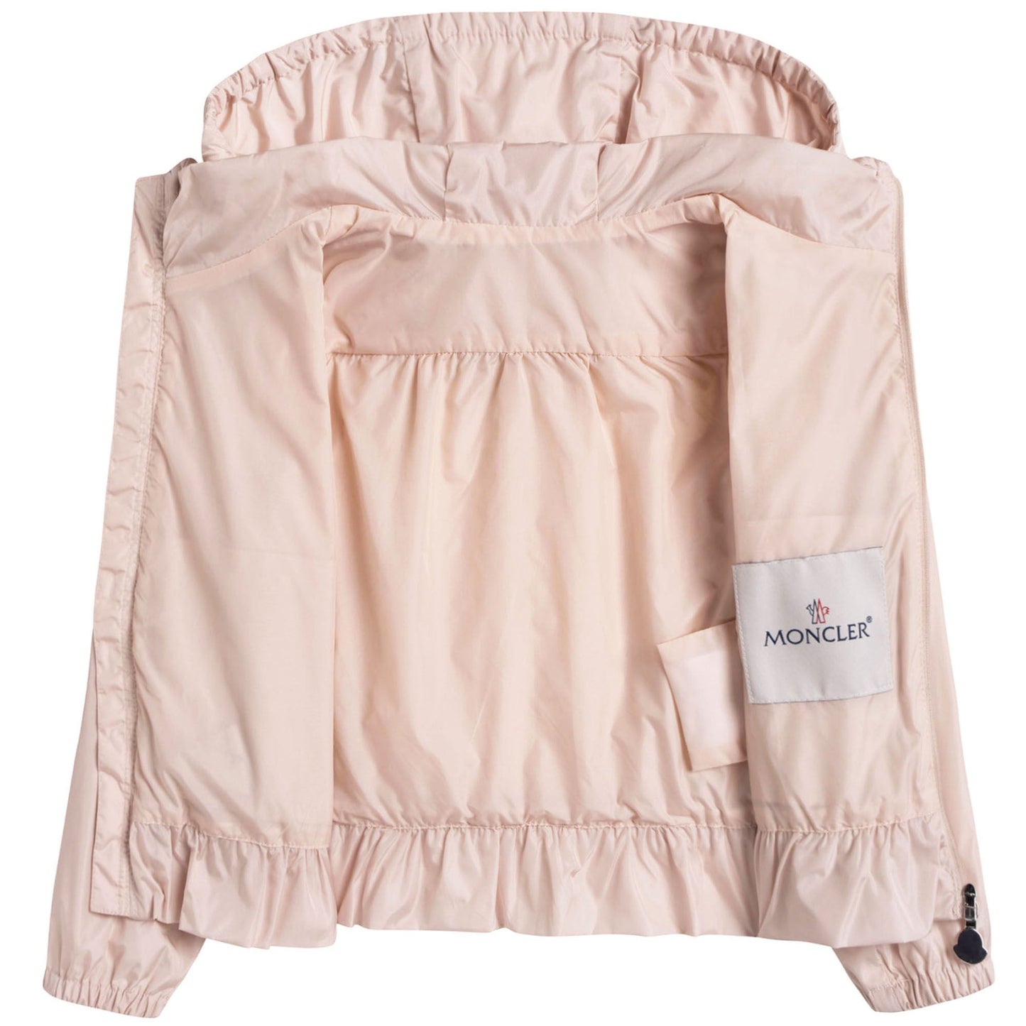 Baby Girls Pale Pink Windbreaker Jacket With Flounces