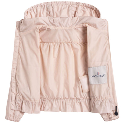 Baby Girls Pale Pink Windbreaker Jacket With Flounces
