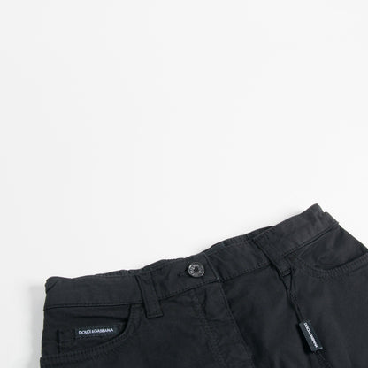 Girls Black Denim Skirt