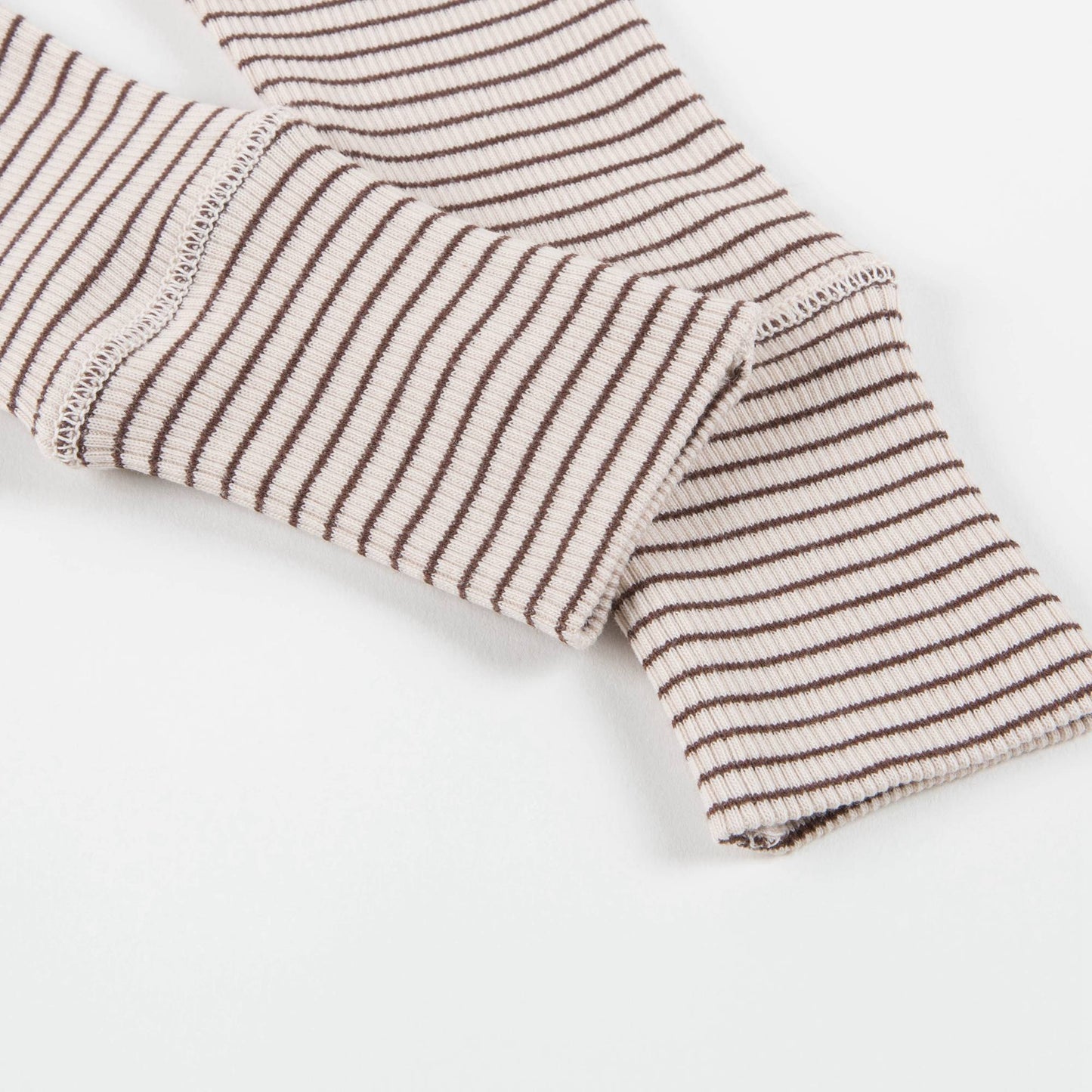 Baby Sand & Chocolate Stripe Cotton Jersey Trousers