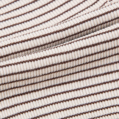 Girls & Boys Sand & Chocolate Stripe Cotton Jersey Trousers