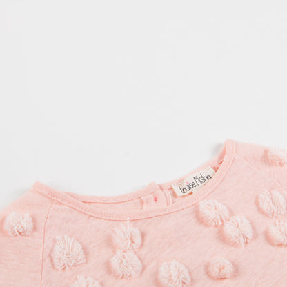 Girls Pink  Cotton T-shirt