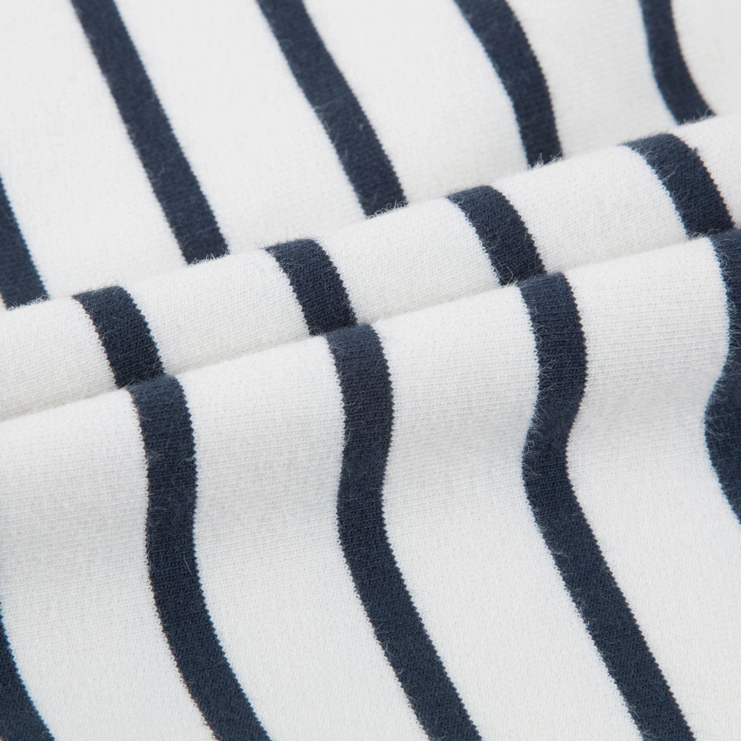 Girls Off White & Navy Small Stripes Shorts