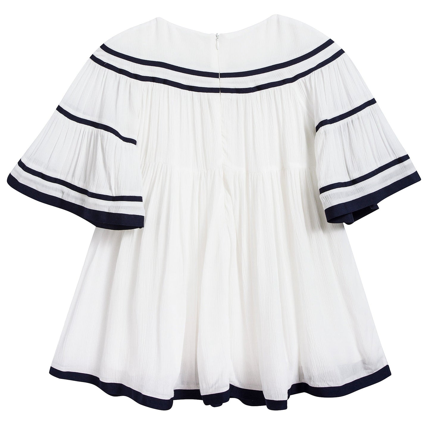 Girls Off White Viscose Dress