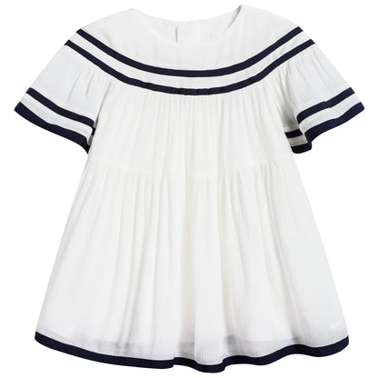 Baby Girls Off White Viscose Dress