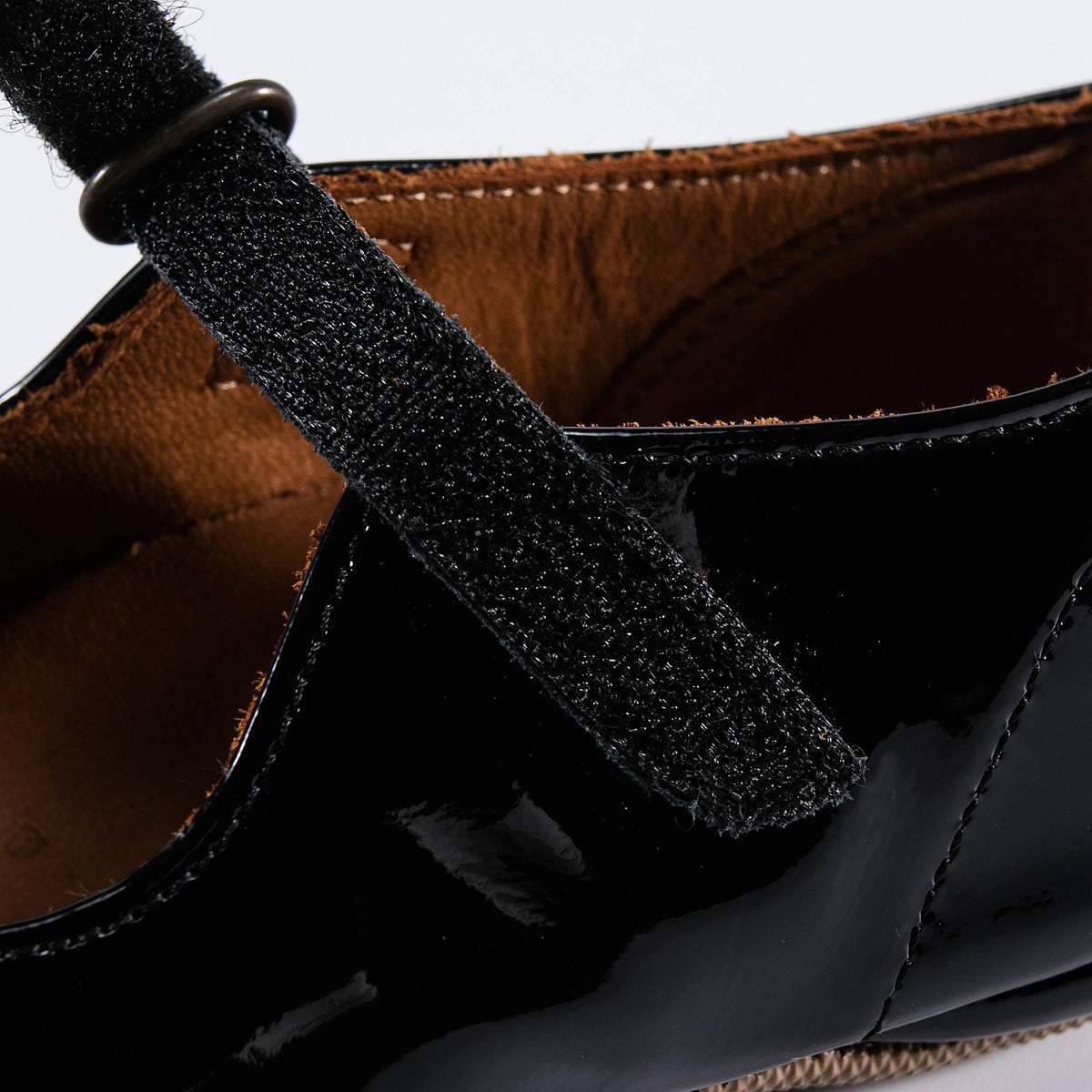 Girls Black Glossy Leather Shoes