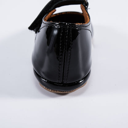 Girls Black Glossy Leather Shoes