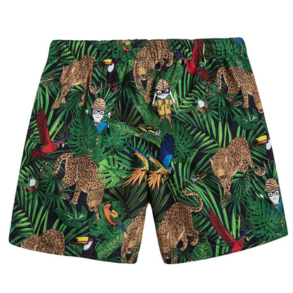 Boys Green Safari Print Baby Shortie