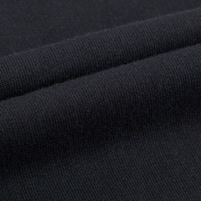 Girls Black Cotton Sweatshirt With Ribbon Trim
