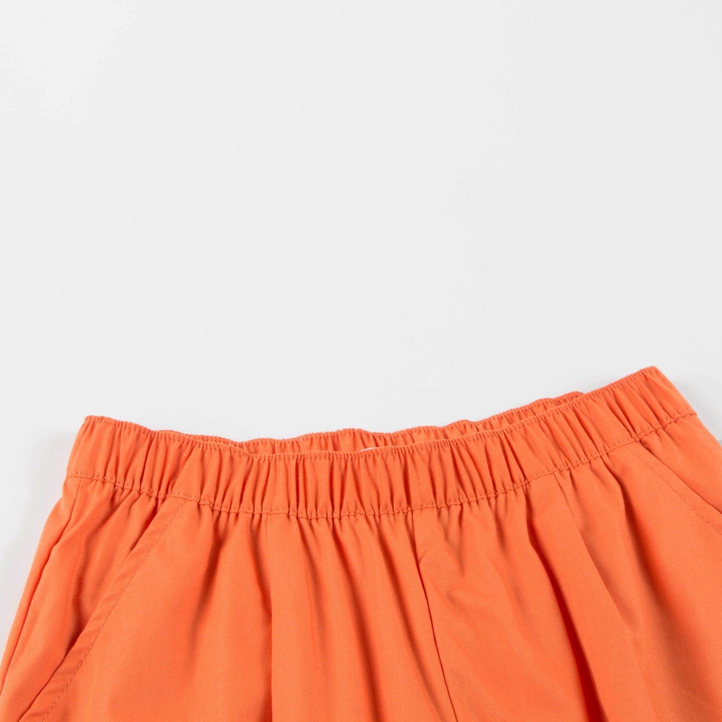Girls Brick Cotton Solid Pleats Pant