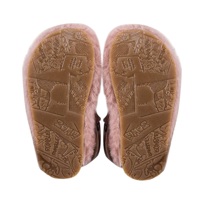 Girls Rose Jam Fur Flats