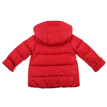 Baby Girls Poppy Red Patch Trims Pocket Hooded Jacket