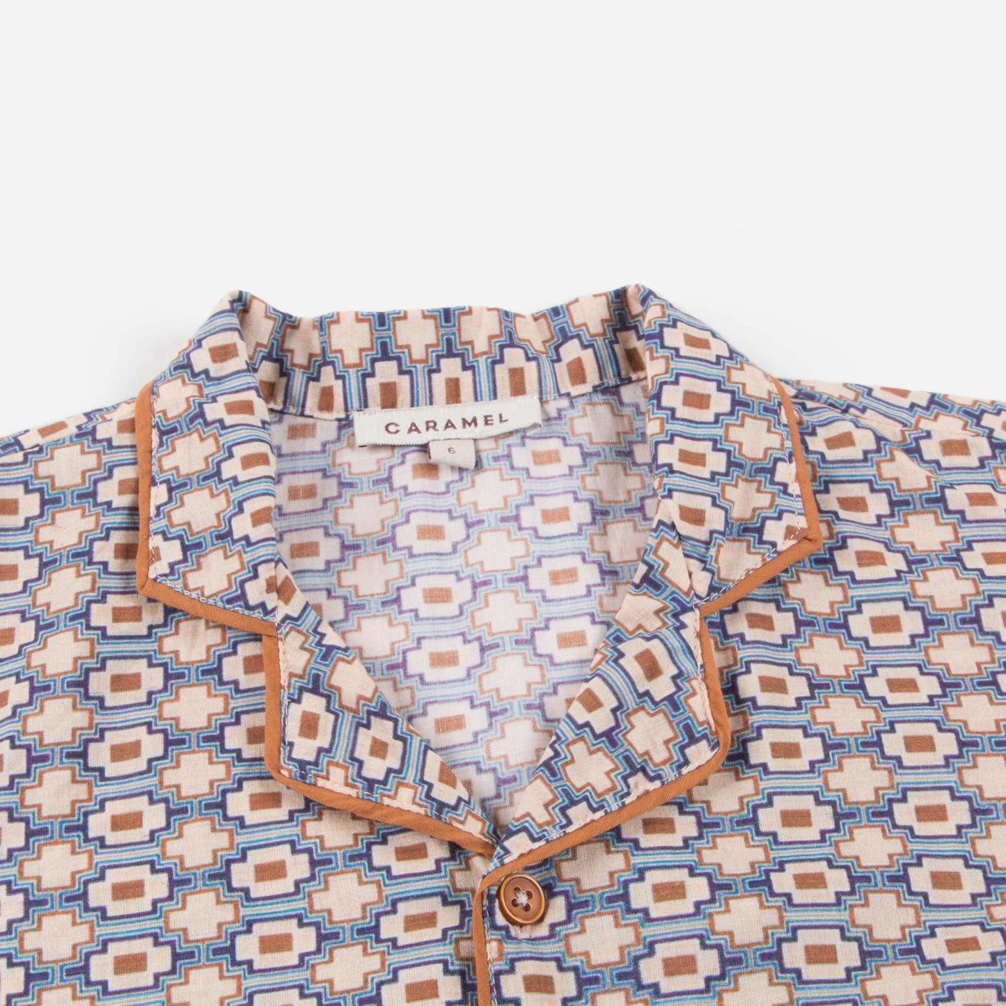 Boys Kaleido Blue Cotton Woven T-shirt
