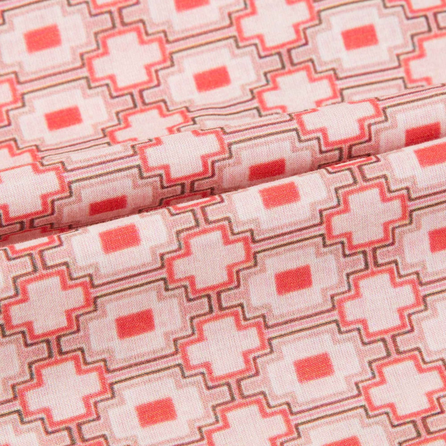 Girls Kaleido Red Cotton Woven Dress