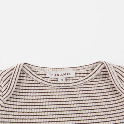 Baby Sand & Chocolate Stripe Cotton Jersey T-shirt
