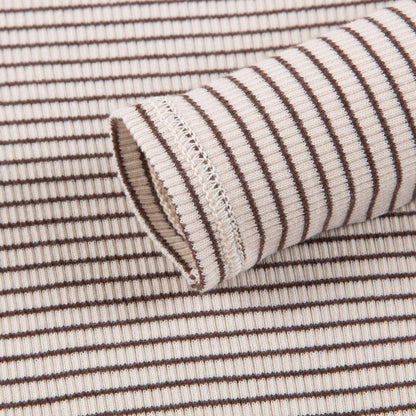 Baby Sand & Chocolate Stripe Cotton Jersey T-shirt