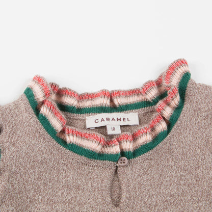Girls Mocha Cotton Knitwear Dress