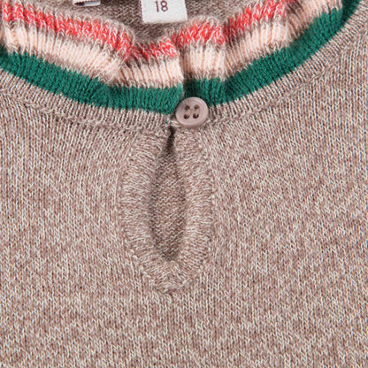 Girls Mocha Cotton Knitwear Dress