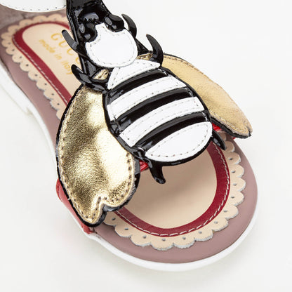 Girls White Patent Leather Sandals