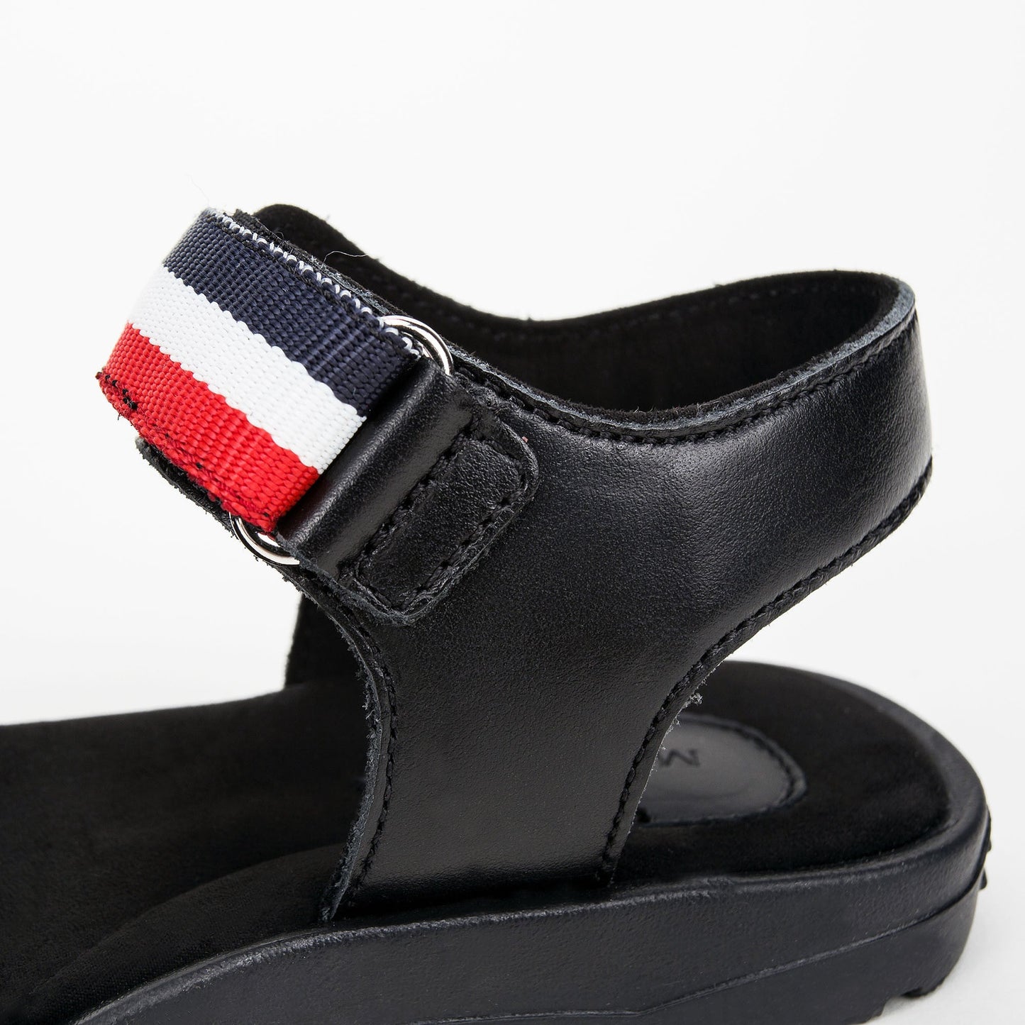 Boys & Girls Black Leather Sandals
