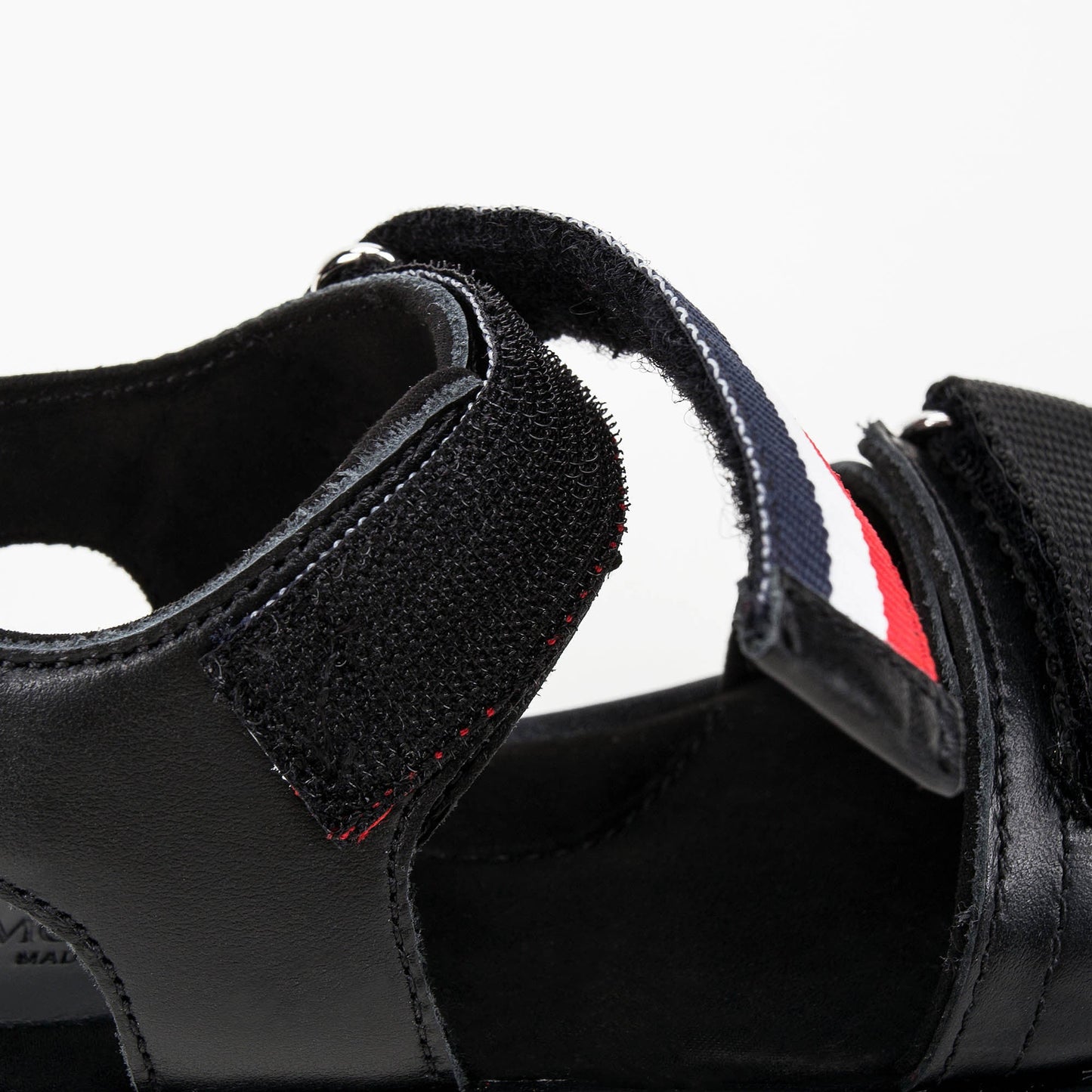 Boys & Girls Black Leather Sandals