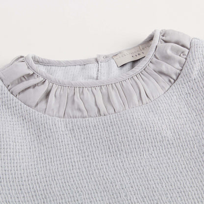Girls Heather Grey Cotton Crew Collar 'Anaise' Dress