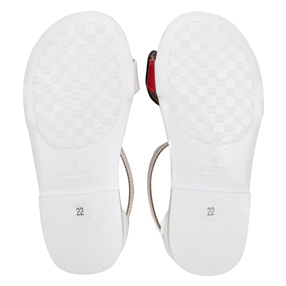 Girls White Patent Leather Sandals