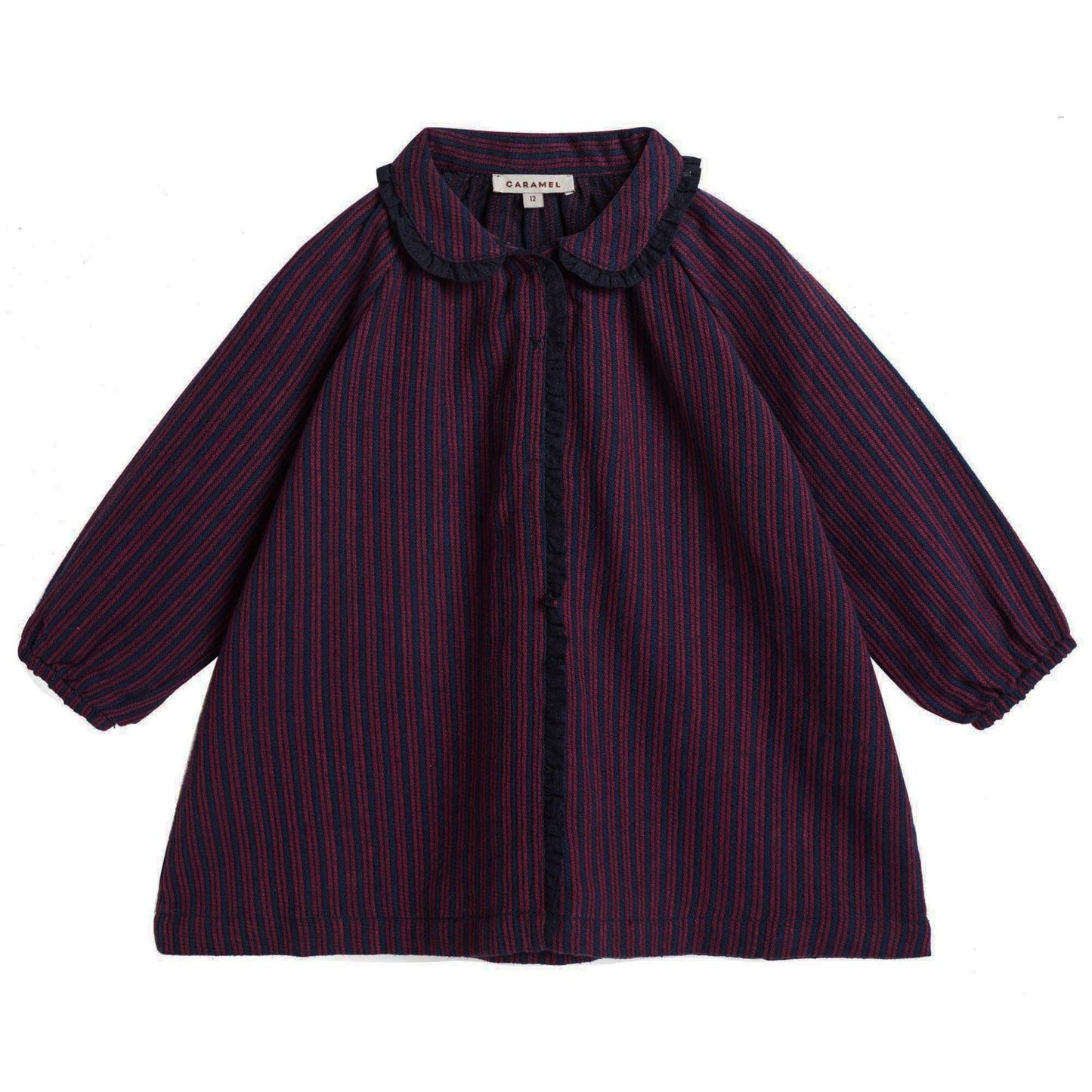 Baby Girls Purple Rayol Striped Cotton Woven Dress