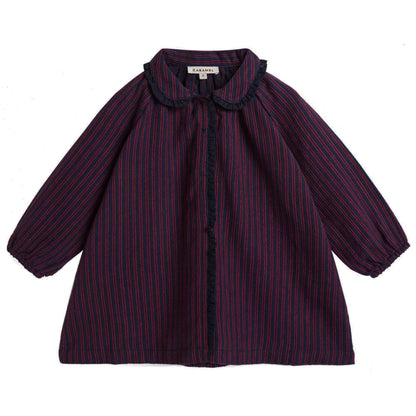 Baby Girls Purple Rayol Striped Cotton Woven Dress