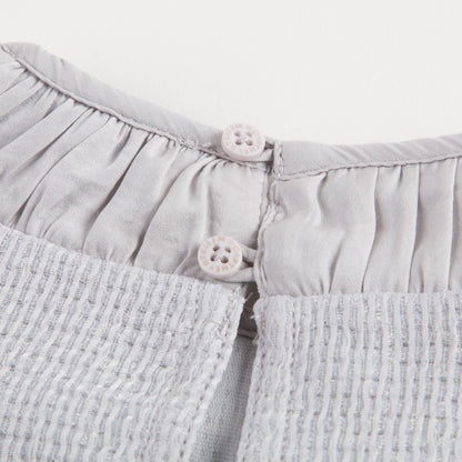 Girls Heather Grey Cotton Crew Collar 'Anaise' Dress