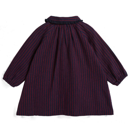 Baby Girls Purple Rayol Striped Cotton Woven Dress