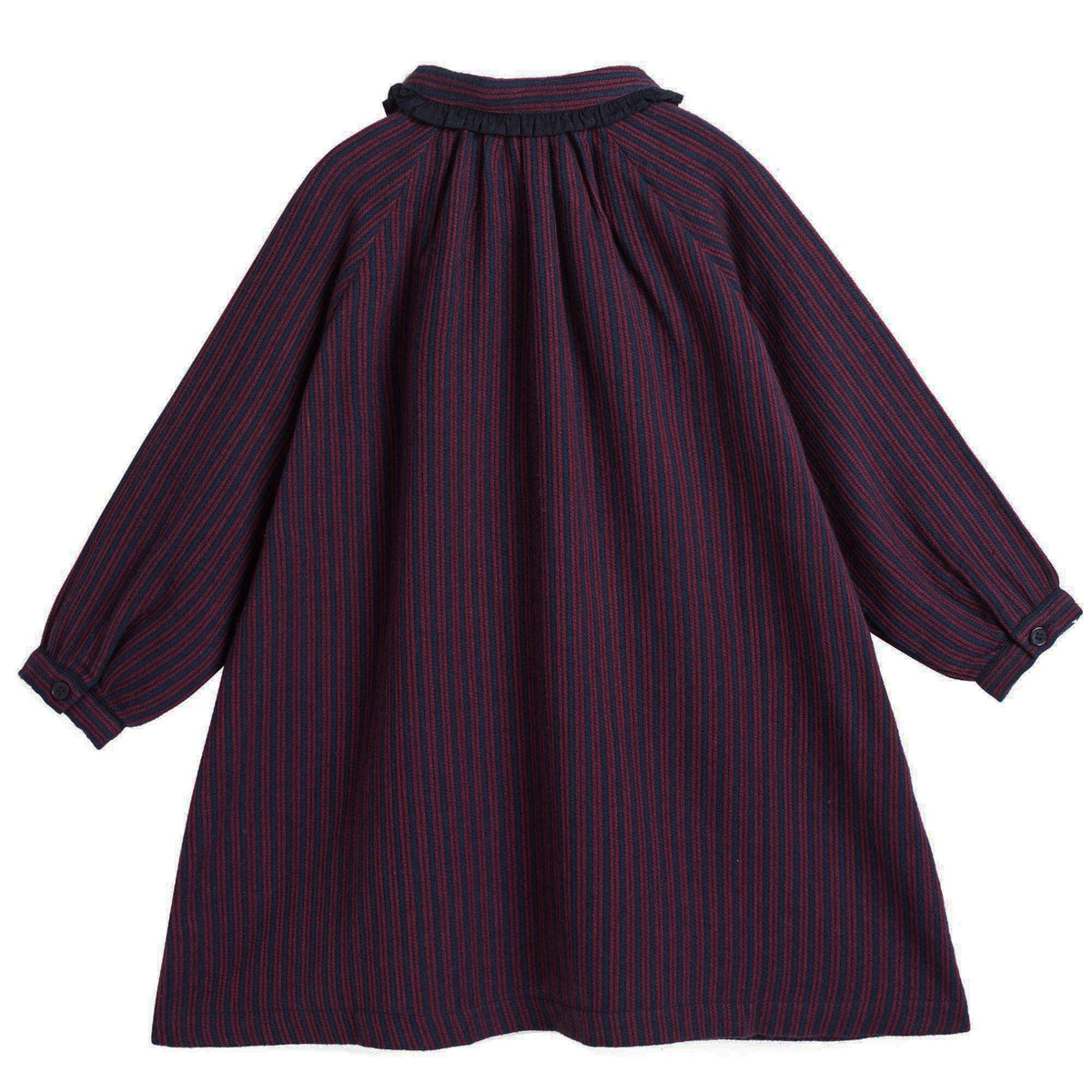 Girls Purple Rayol Striped Cotton Woven Dress