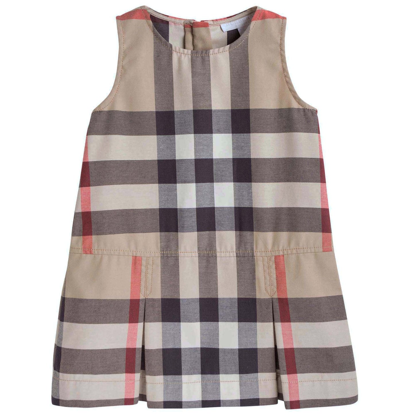 Baby Girls Beige New Classic Check Cotton Dress