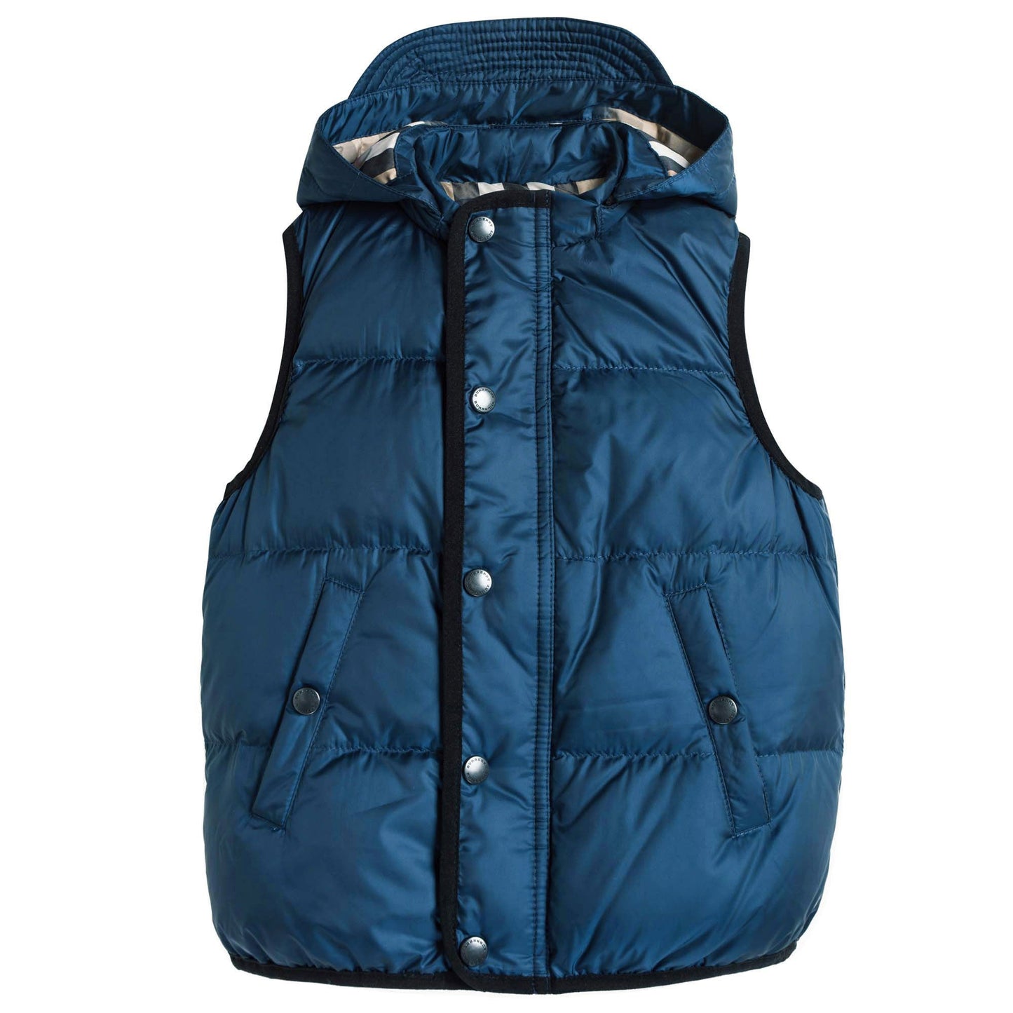 Boys Navy Blue Down Padded Hooded Gilet