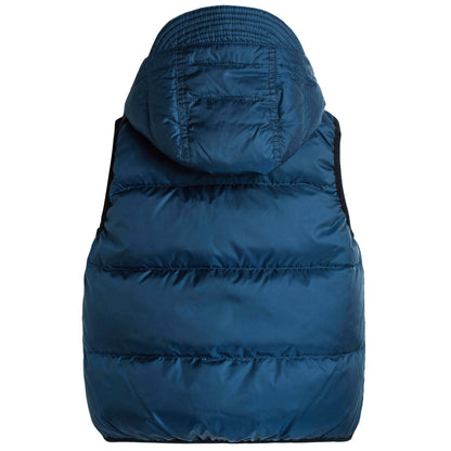 Boys Navy Blue Down Padded Hooded Gilet