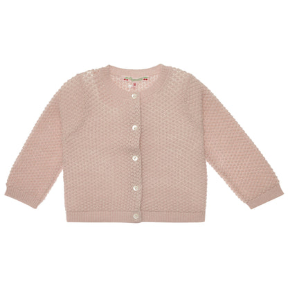 Baby Girls Pale Pink Wool Hollow Cardigan