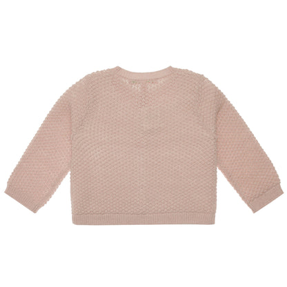 Baby Girls Pale Pink Wool Hollow Cardigan