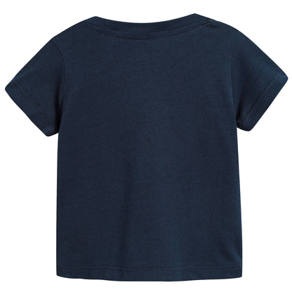 Baby Boys Black Printed Cotton T-shirt