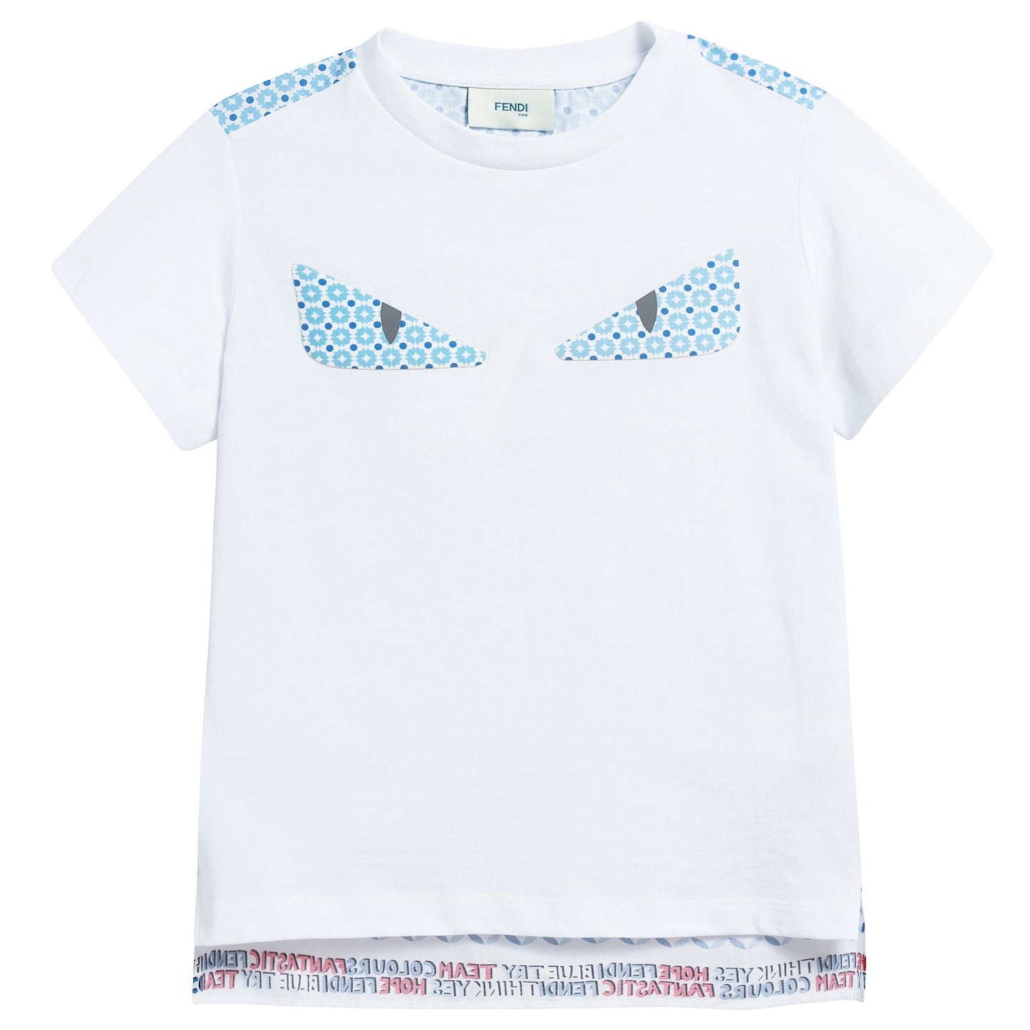 Boys White Eyes Cotton T-shirt