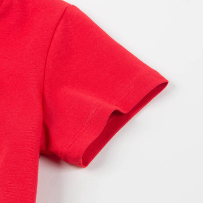 Girls Poppy Red Cotton T-shirt