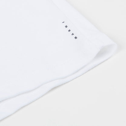 Girls White & Flame Red Cotton T-shirt