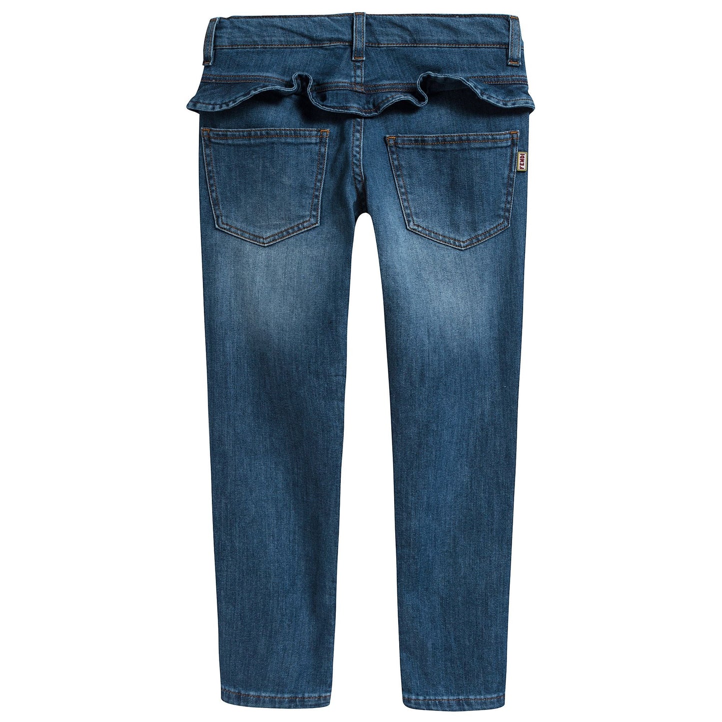 Girls Blue Stretch Denim Cotton Trousers