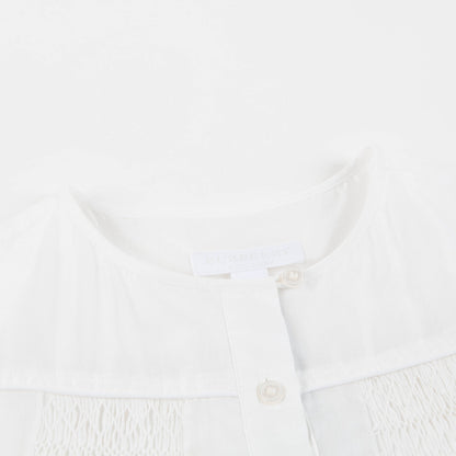 Girls White Cotton Bloues