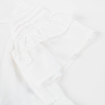 Girls White Cotton Bloues