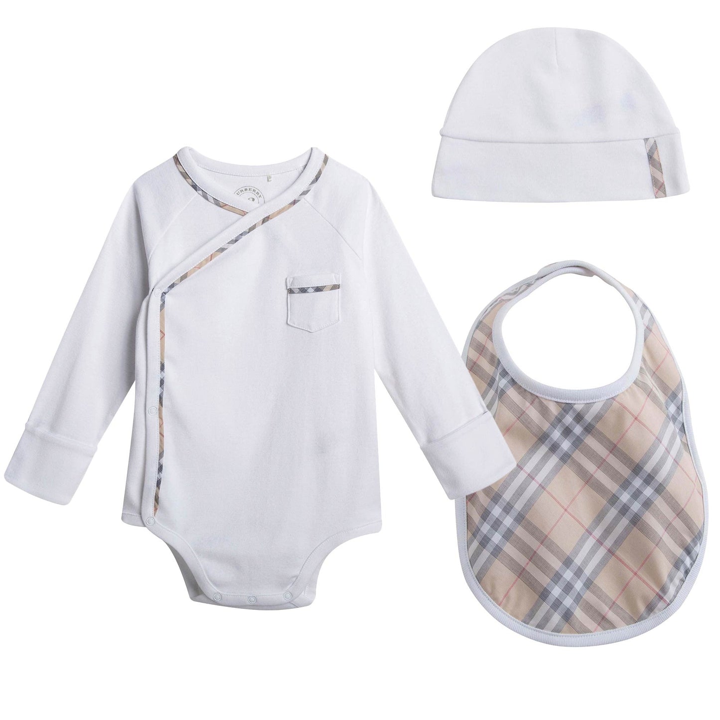 Baby White Boxed Gift Set With Bodysuit, Hat & Bib
