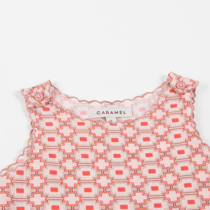 Baby Girls Kaleido Red Cotton Woven Top
