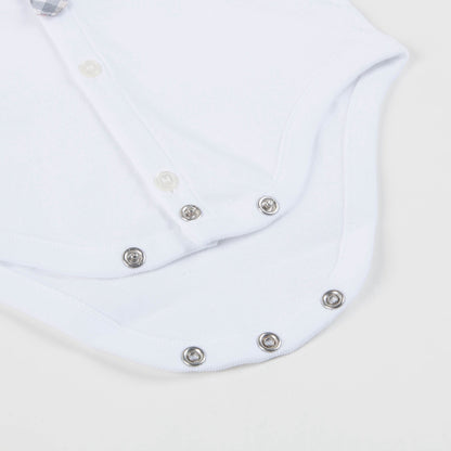 Baby White Cotton Babysuit